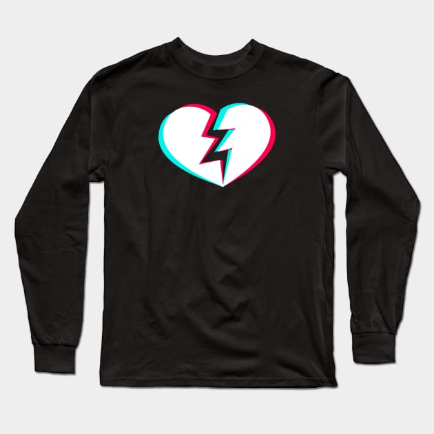 TikTok Broken Heart White Long Sleeve T-Shirt by ThingyDilly